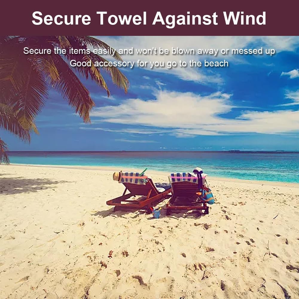 12 Pack Towel Clips for Chairs Cruise, Silicone Towel Bands for Cruise Chairs, Multi-Functional Beach Towel Bands Beach Towel Clips Beach Towel Clips