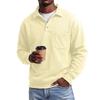 Men's Color -Lined Long Sleeve Sweatshirt with Collar and Pockets for Fall Winter