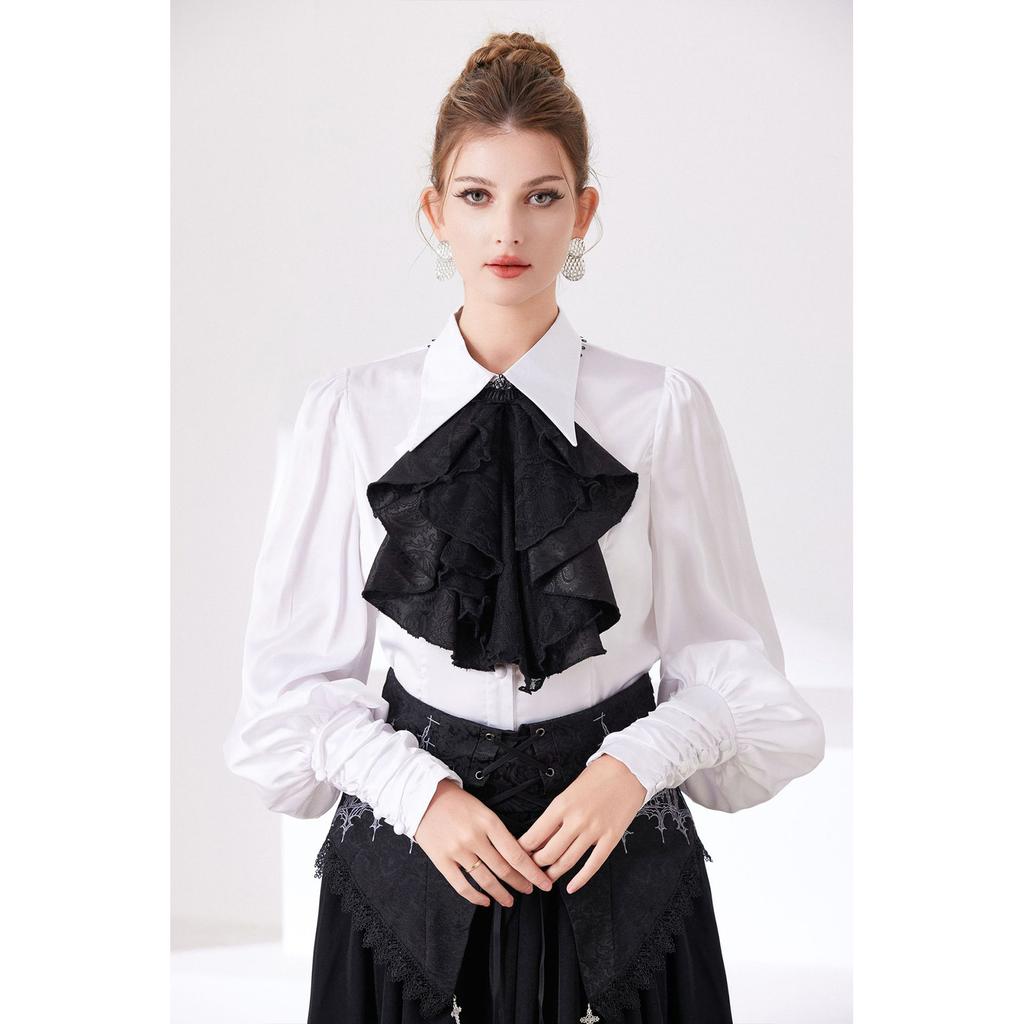 Multilayer Faux Collar Decorative Collar Lace Trim Drape Design Neckpiece Costume Accessory for Daily and Evening Party