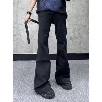 Men's American Retro Elastic Flare Jeans: Vintage High-Street Style, Loose Fit, Summer Trousers