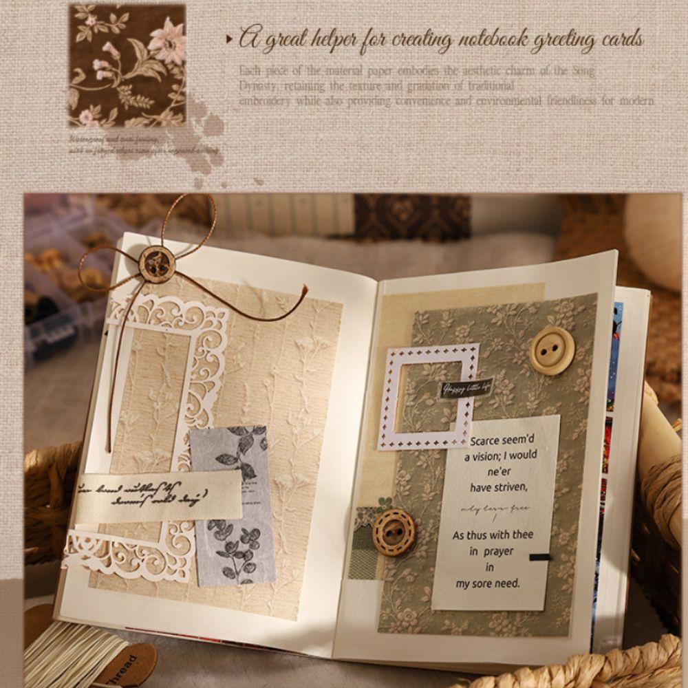 Simulated Fabric Material Book Vintage Scrapbook Paper High Quality Memo Pad Refill Pages
