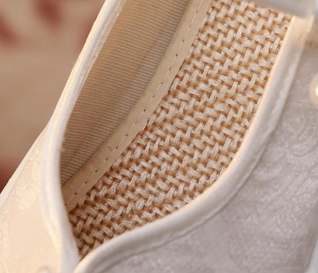 Women's Ancient Style Hanfu Shoes - Thick-Soled, Height-Increasing, Comfortable Chinese Embroidered Cloth Footwear