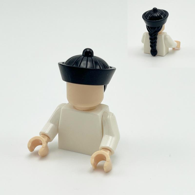 Маленькие частицы строительные блоки миниатюрные аксессуары шапка для волос древняя династия Цин плетеная шапка зомби шляпа 0,1 кг