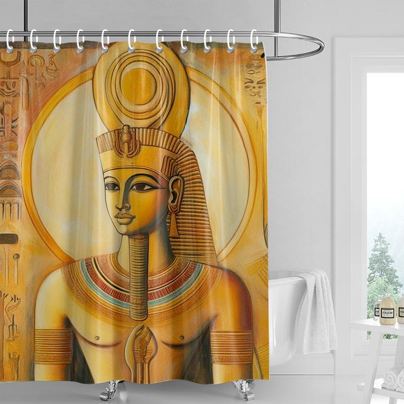 Heimdekoration Duschvorhänge Für Badezimmer Wasserdichtes Vorhangmaterial Moderner Nordischer Stil Wohnzimmer Ägypten Pharao Retro