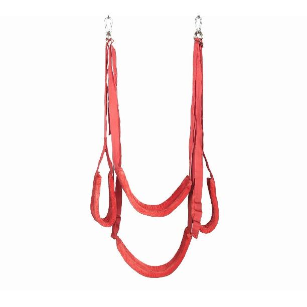 Mykt materiale Sex Swing Erotiske leker med stropp Sele Tau Kjærlighetsmøbler med metallslynge for Bdsm Fetish Bondage Sexstilling