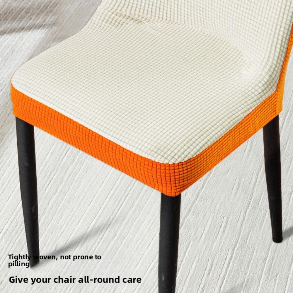 Stretchable Chair Covers Set Universal for All Seasons with Backrest Solid Color Dining Table Seat Cushions