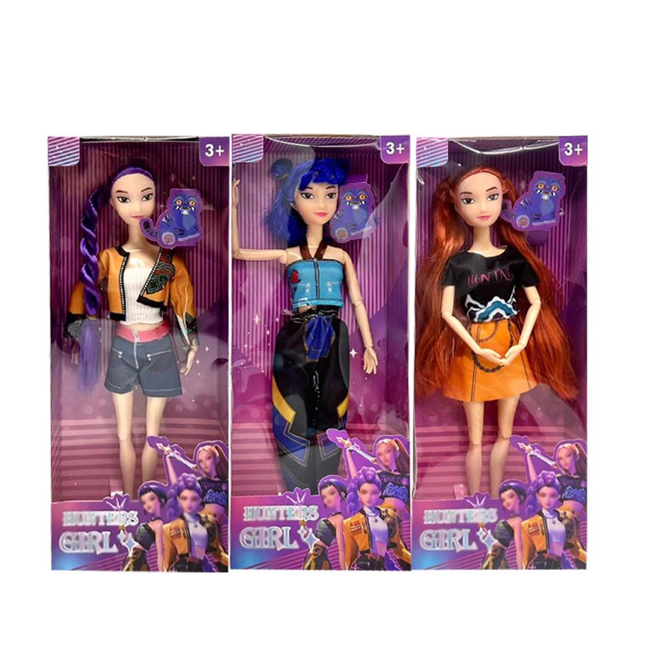 NEW Anime 30CM K-Pop Demon Hunters Doll Vinyl Toy Rumi Mira Zoi Character Vinyl Mask Figurine Birthday Gift Fan Club Gifts