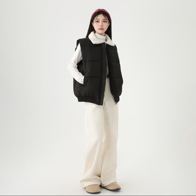 Daunenweste Damenweste kurz Herbst und Winter Baumwollweste ärmellos Baumwollweste Außenjacke