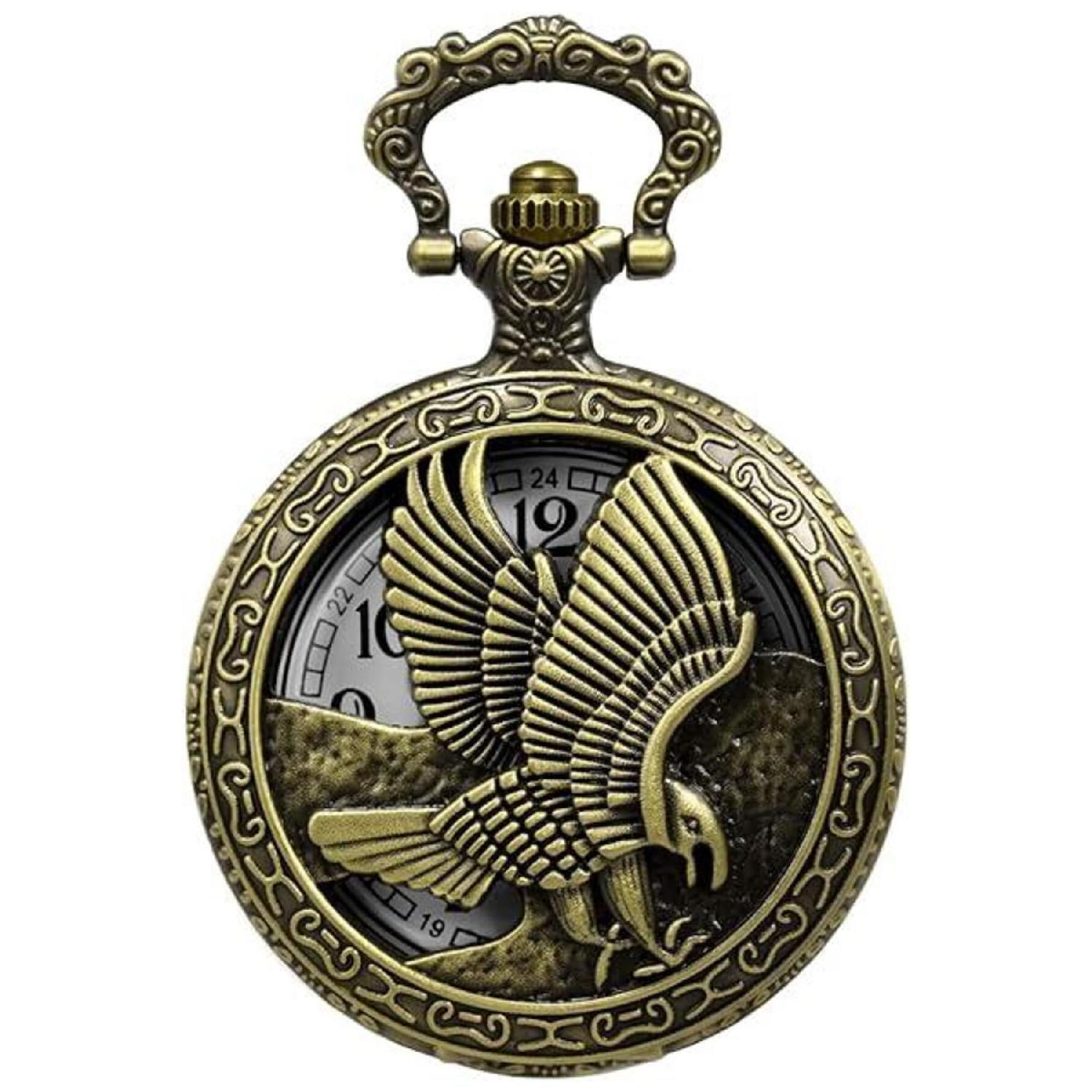

Vintage Eagle Motif Retro Chain Pocket Watch - Beikta Watch - Boxed Gift