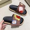 Fashion Platform Flip Flops Summer New Round Toe Open Toe Sun Embroidered Soft Sole Non-slip Wear-resistant Flats