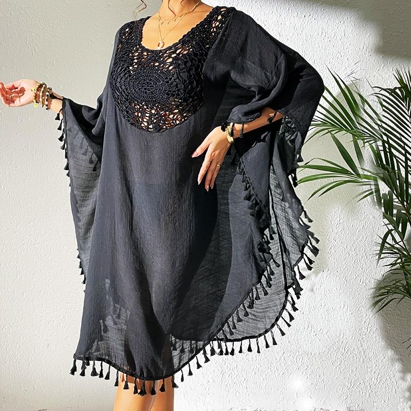 Beach Skirt Summer New Style Ladies Long Skirt Beach Blouse Crocheted Stitching Tassel Swimsuit Bikini Outer Wear