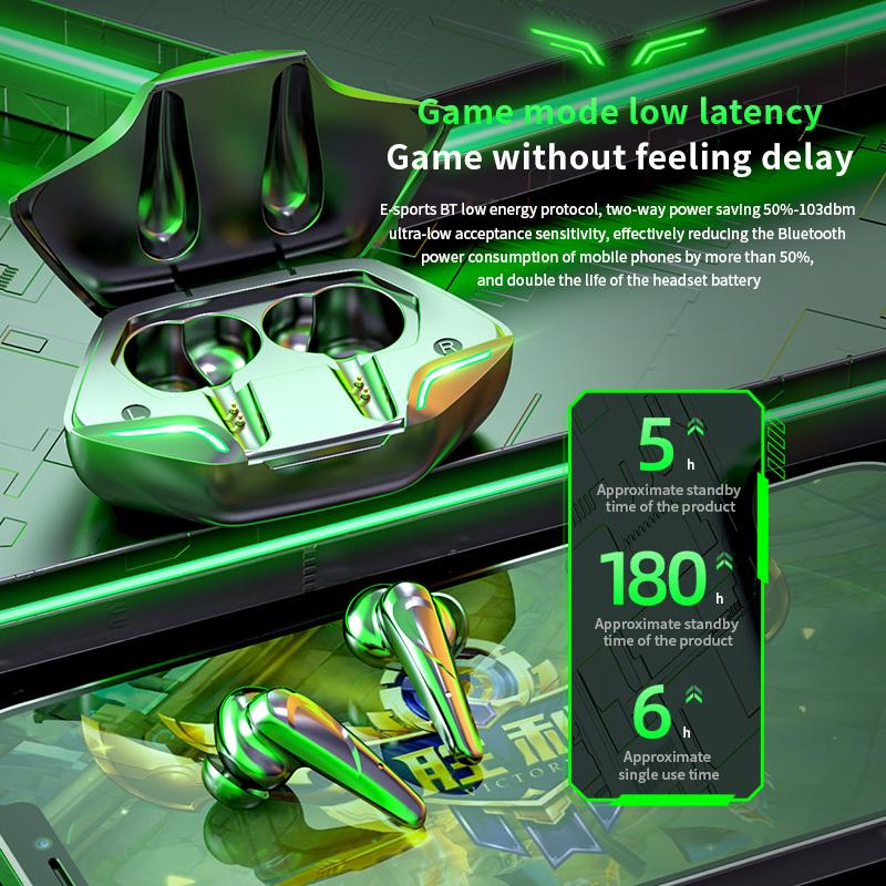 X15 TWS Gaming Wireless Buletooth 5.1 Headphones IPX7 9D Stereo Noise Reduction Low Latency Music Headsets For All Smart Phone