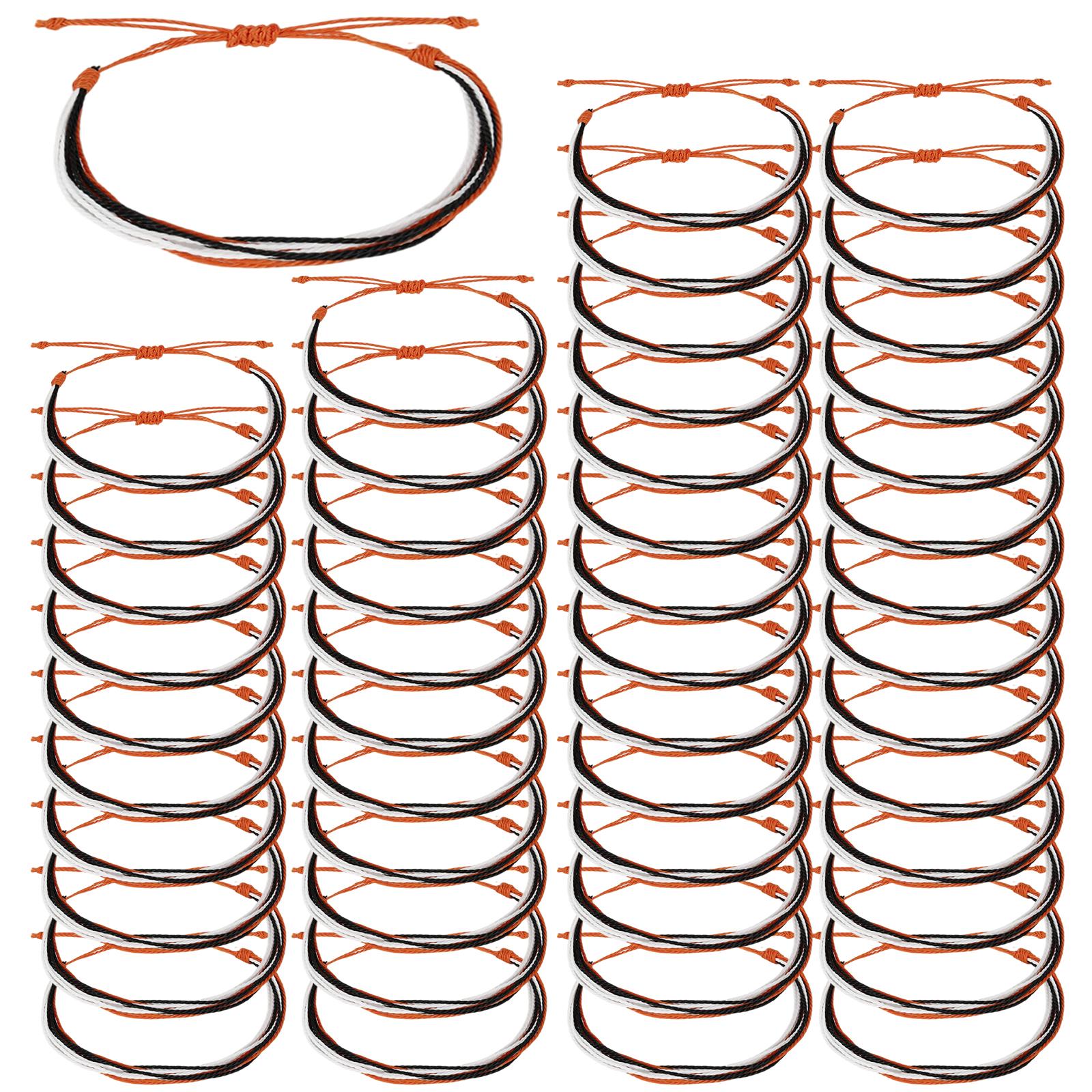 

50 шт. Командные браслеты оптом Браслет болельщика на день спортивной игры Регулируемый браслет ручной работы Браслет для чирлидинга для софтбола, бейсбола, футбола 50Pcs about 16-30cm