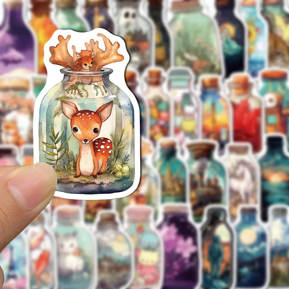 10/30/50PCS INS Style Bottle World Cartoon Stickers Aesthetic Luggage Skateboard DIY Graffiti Girl Gradient Cute Sticker Kid Toy