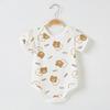 Dinosaur Moon Rabbit Flower Bear Print Baby Summer Cotton Short Sleeve Romper With Breathable Mesh For Toddler Boys Girls