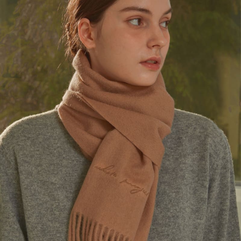 

White Project VIRGIN WOOL 100 MUFFLER_BEIGE BEIGE