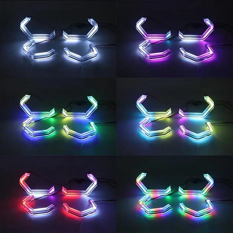 2010-17 M4 Style Multi Color RGB LED Angel Eyes Kit Rings For BMW 5 Series F10 F11 F07 F18 520i 523i 528i 530i 535i 550i M5