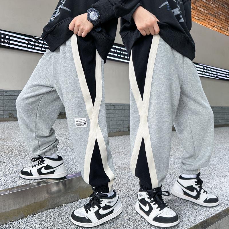 Children's Autumn Colorblock Pants Boys 2025: Casual Loose-Fit Fashion