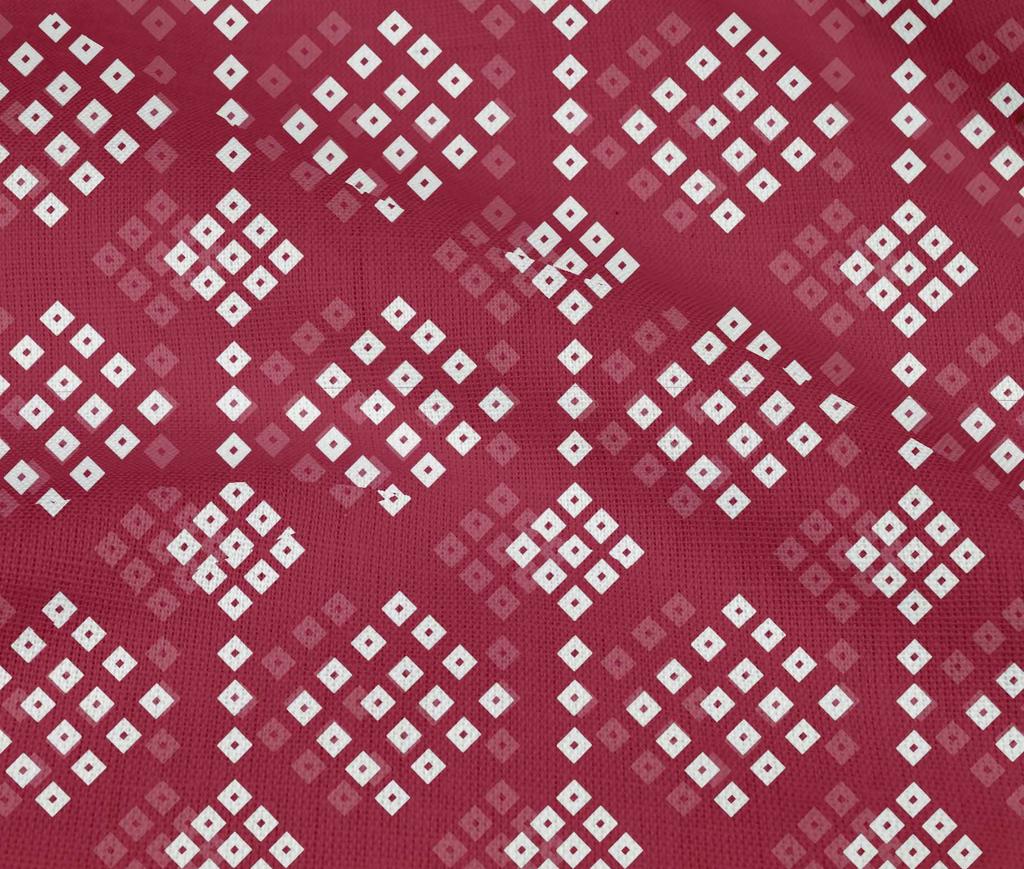 oneOone Baumwoll-Flex Karmesinroter Stoff Geometrisches Bandhani Näh-Bastelprojekte Stoffdrucke pro Yard 40 Zoll