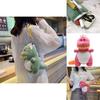 Bolsa Transversal de Pelúcia Adorável de Dinossauro Verde Estilo Contemporâneo Fofo Para Meninas