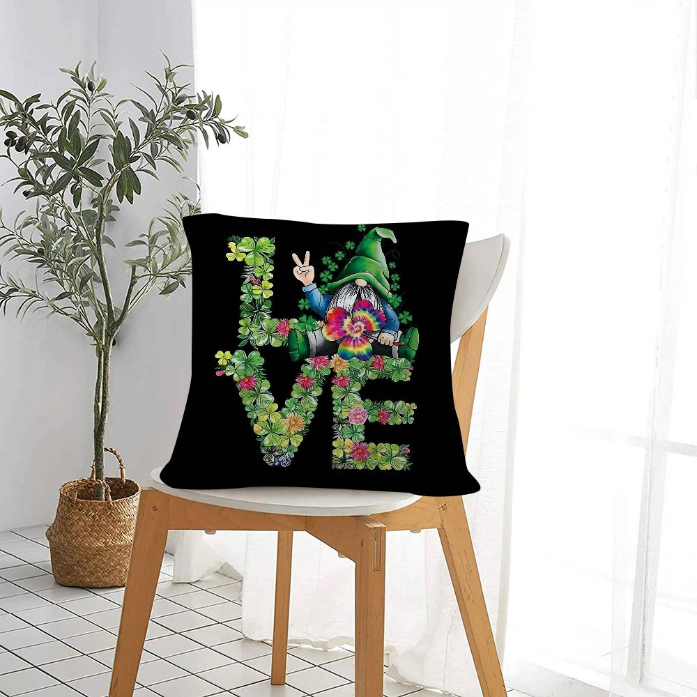 Adorable Gnome & Floral Garden Cushion Cover Car Throw Pillow Case For Sofa Car Christmas Gift