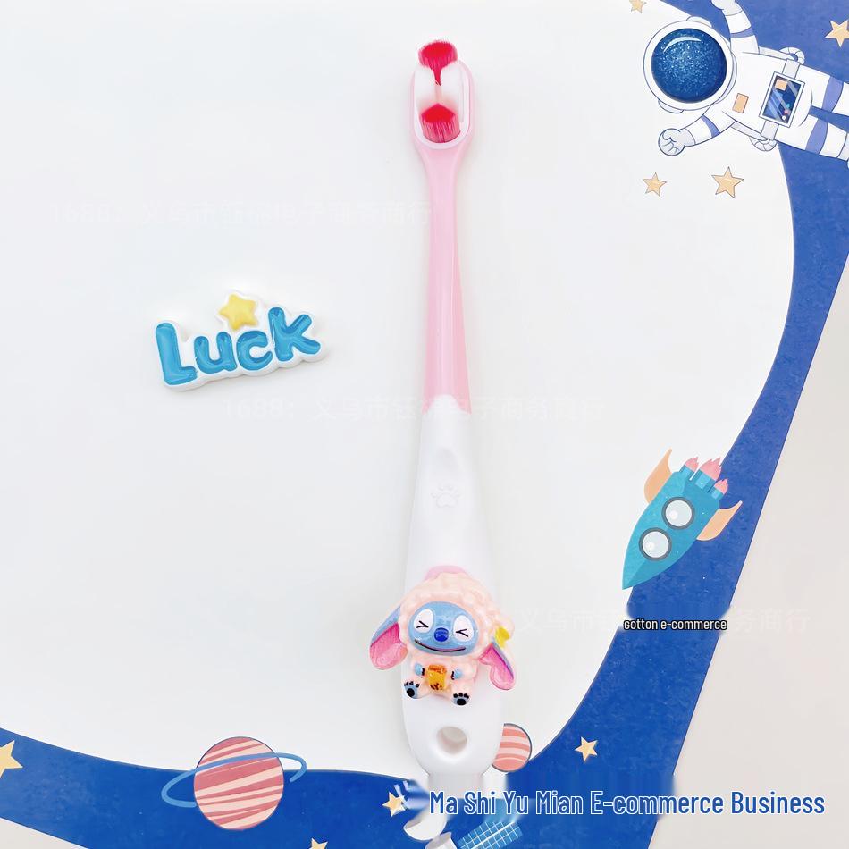 Cepillo de dientes infantil con forma de Stitch para edades de 3 a 12 años, Cerdas suaves, Protección avanzada de encías y dientes, Cabeza pequeña.