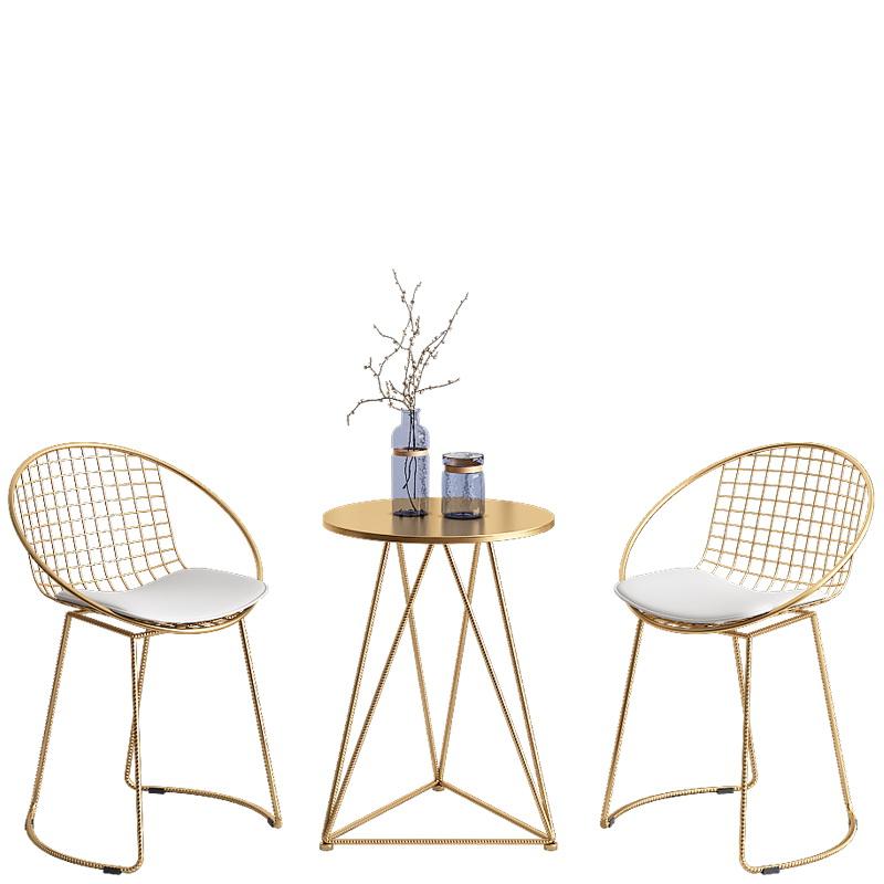 Nordic Small Round Table Chair Combination, Milk Tea Shop Table, Simple Modern Household Balcony Leisure Table Set