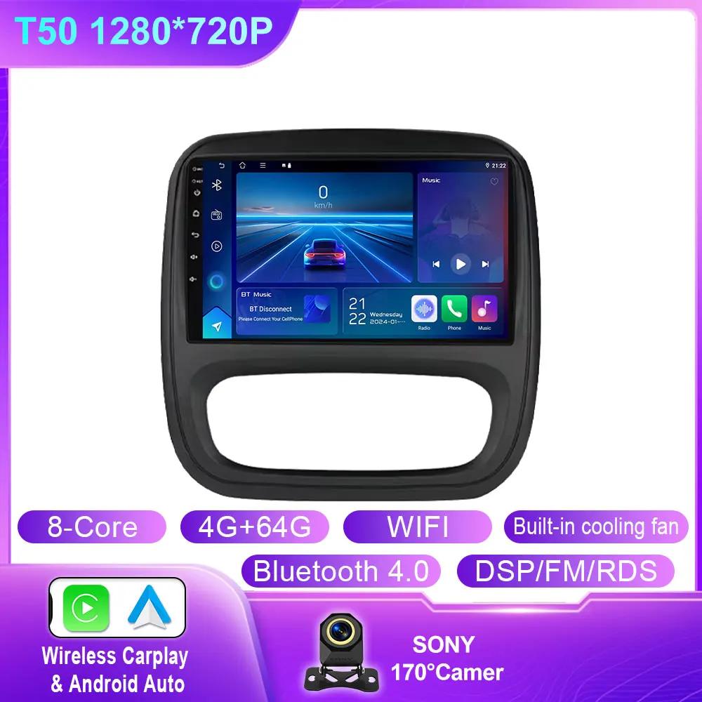 Android 14 For Renault Trafic 3 2014 - 2021 For Opel Vivaro B 2014 - 2018 Auto Radio Multimedia Car Player GPS Video Cam Dash BT