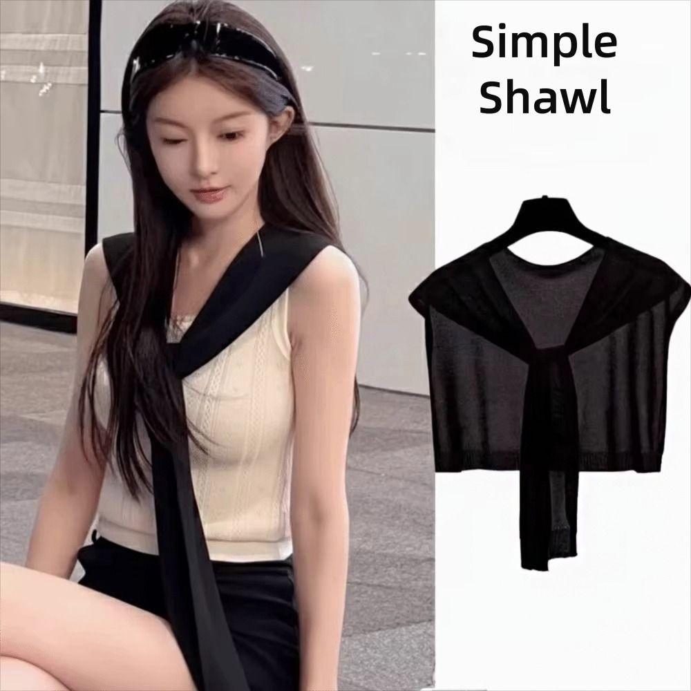 Cloak Knitted Shawl Cape Knitted Scarf Elegant Fake Collar  Scarf Accessories