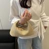 Raffia Straw Woven Clutch Purse Hobo Dumpling Women Handbag Summer Beach Grass Braided Solid Color Evening Bag KTB
