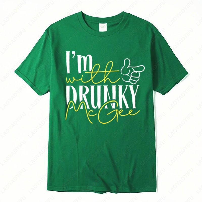 Trendy Couples St Patricks Tshirt Funny Matching Beer Design Printing Tees Mens Womans High Quality Cotton Shortsleeve Tshirt