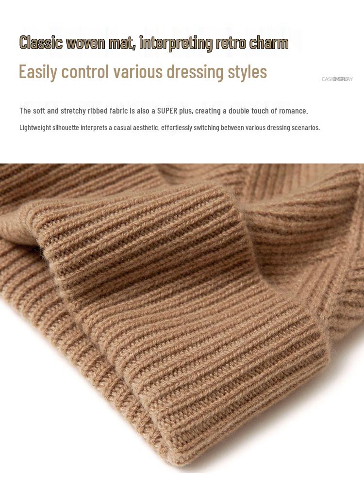 Kang Sai Ni 100% Pure Cashmere Knit Hat - Versatile & Warm Ear Protection for All Ages, European & American Style