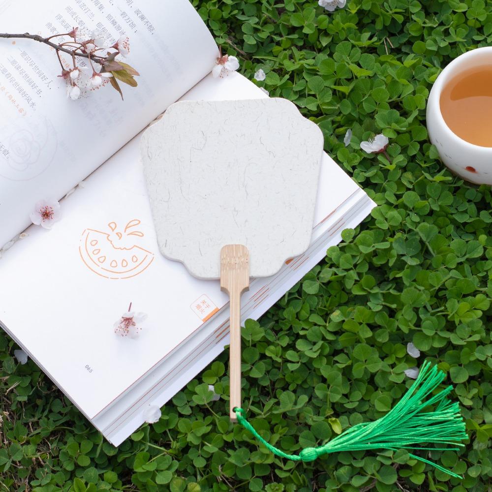 Chinese Style Blank Painting Fans Round Paper Hand Fan Summer Fan  Home Decoration