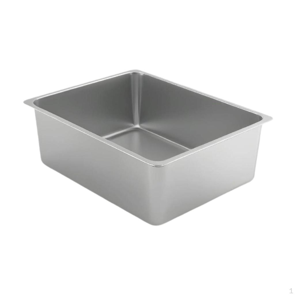 Caja de arena para gatos, cuenco para limpieza de arena, antisalpicaduras, suministros para mascotas, portátil, de metal