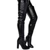 Women Boots Over The Knee Mature Knight Boots Square Heel Spring and Autumn New Black Side Zipper Over The Knee boots Women Shoe