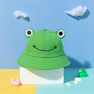 New Style Parent-child Hat Korean Version Cute Frog Fisherman Hat Women Cotton Embroidered Sun Hat