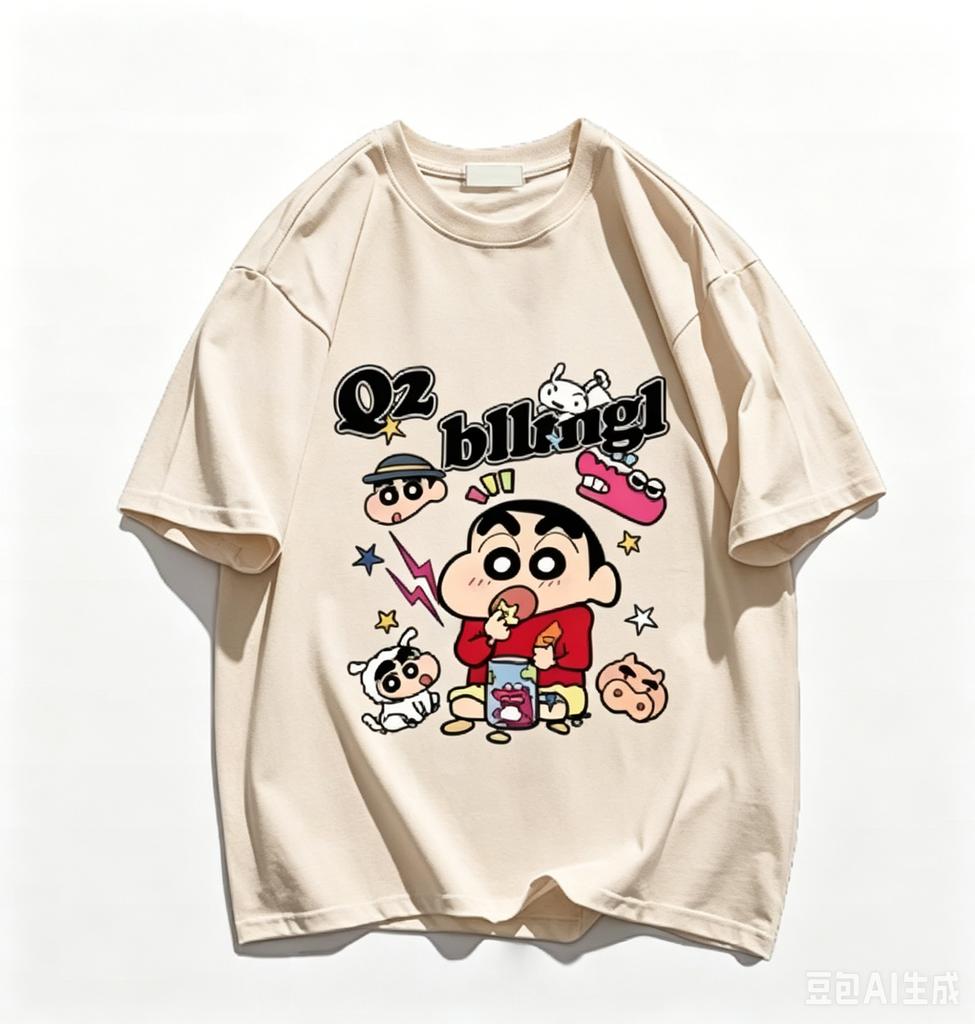 Crayon Shin Chan Friends Print T Shirt Polyester Unisex Short Sleeve Tee Y2K Harajuku Vintage Cartoon Streetwear Loose Casual Tops