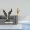 Resin Spreading Wing Statue Sculpture Feng Shui Ornament Decorative Chicken Figurine Home