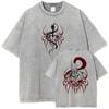 Solo Leveling Igris T-shirt Manga Graphic T Shirt Vintage Washed Tshirts Short Sleeve Oversized Cotton Tee Men Women Clothing 26L0827