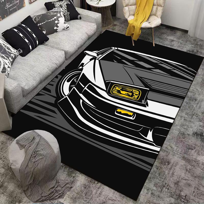 Retro Sports Car Printed Carpet for Bedroom or Living Room Decor Suitable for use as an anti-slip for living room bedroom sofas