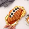 Embossed Design Retro Serving Platter Gold/Silver Jewelry Decoration Plate  Dining Table Decor