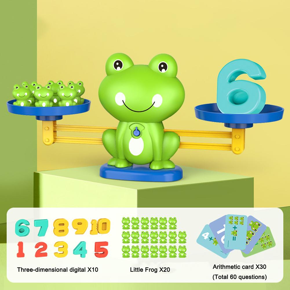 Frog Number Balance Math Toy Plastic Early Education Puzzle Logical Thinking Training Parent-Child Interactive Learning Game