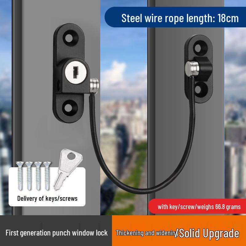 Window Safety Lock Chain: Ventilation, Anti-Theft, In/Out Opening, Child Secure.