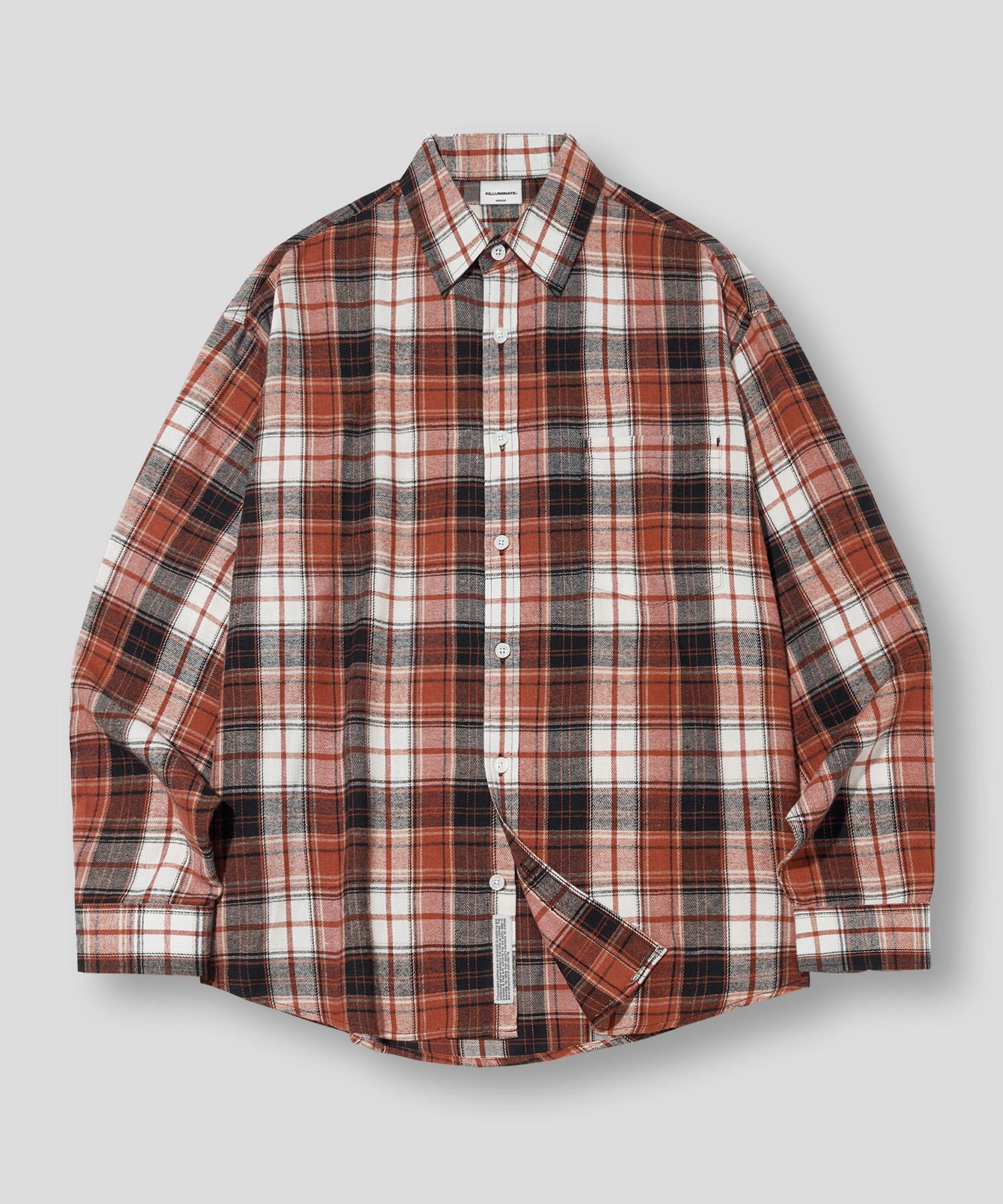 Illuminate Wacky Check Shirt - Orange Red/S