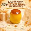 Pudding Anxiety Relief Toy 1/2Pcs Stress Crunchy Toy, Fake Caramel Squeeze TPR Ball Simulated Dessert Sensory Fidget Gift for Adults Kids