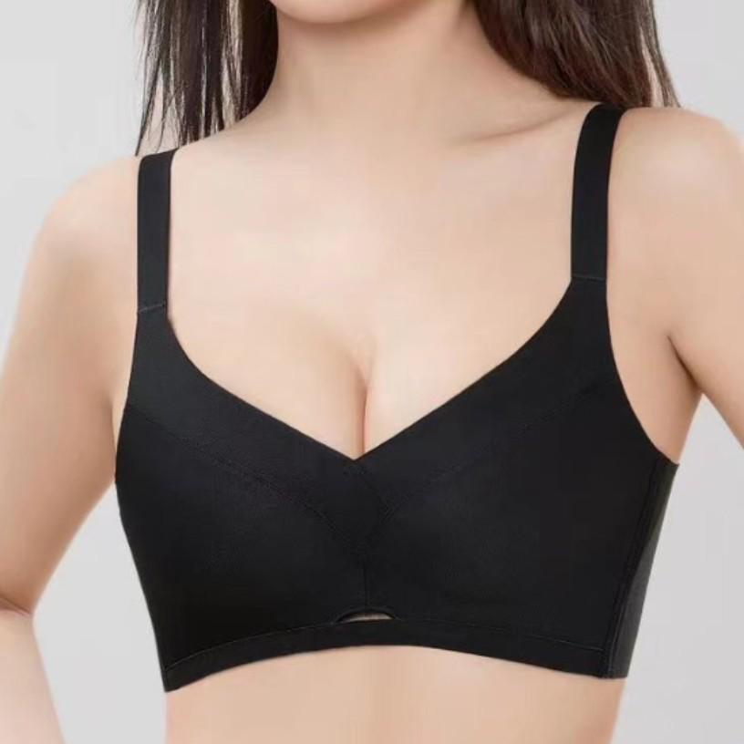 Medium Thickness Wireless Smooth Surface Bra for Small Bust Enhancement - Soft, Breathable, Antibacterial, Pure Color, Versatile Design