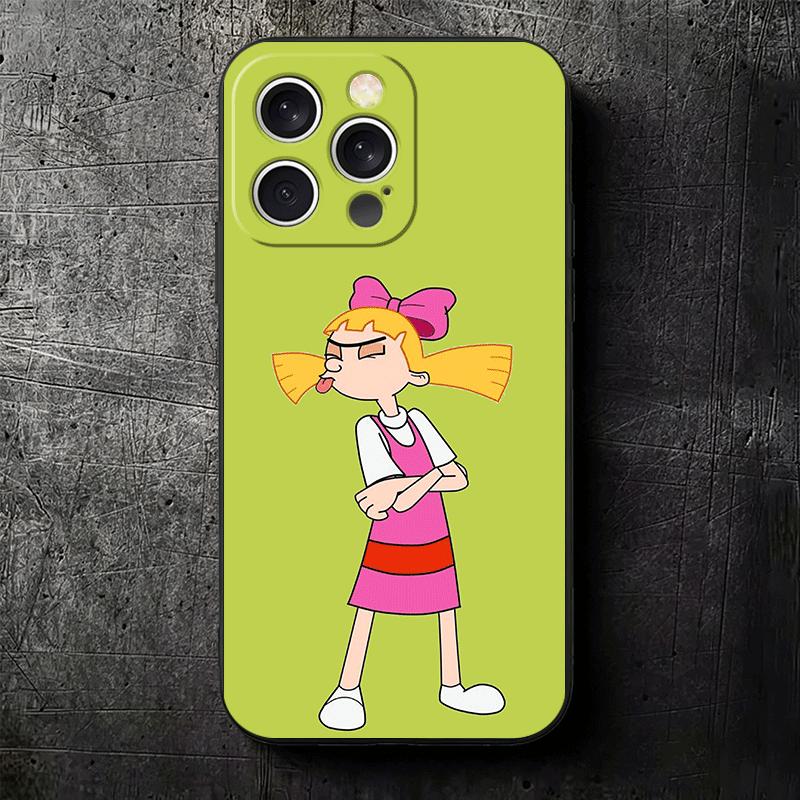 Cartoon Hey Arnold Helga Soft Phone Case for iPhone 16 16E 17 Air 15 Pro Max 14 Plus 13 Mini 11 12 7 Black Cover Back Shell