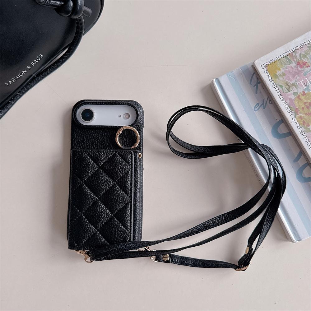 

Crossbody Lanyard Card Slot Holder Case For iPhone 17 Air 16E 15 14 13 12 11 Pro Max Plus Wallet Strap Cord Bag Leather Cover iPhone 15 Pro Max