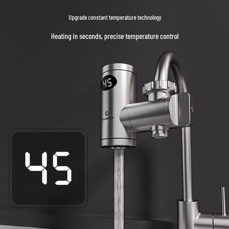 Stainless Steel Electric Instant Hot Water Faucet, No Installation Needed, for Hot and Cold Water Use In Kitchen