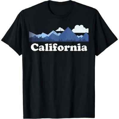 California - Retro Sierra Nevada Lake Tahoe White Mountains T-Shirt
